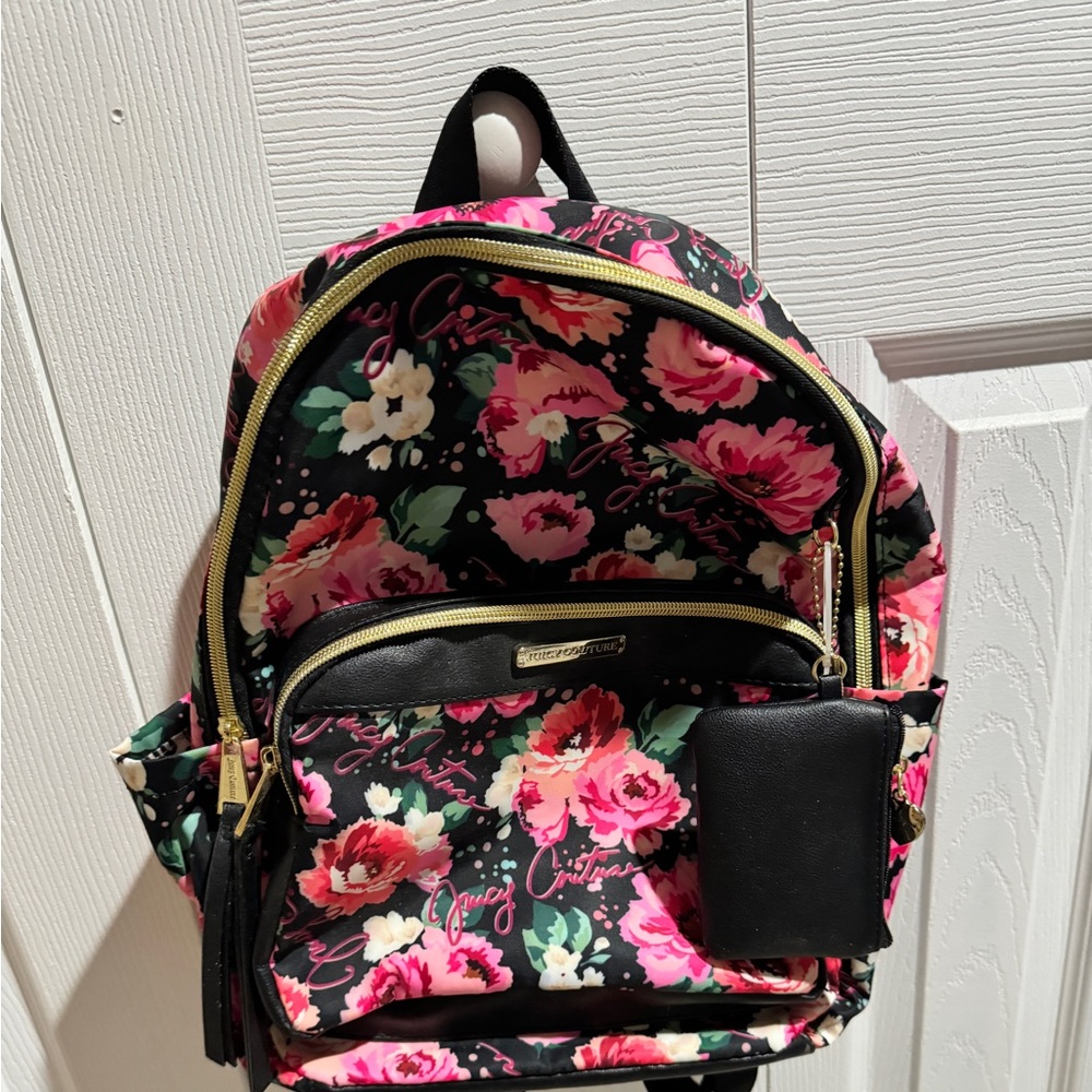 Juicy Couture Backpack Logo Roses Flowers floral